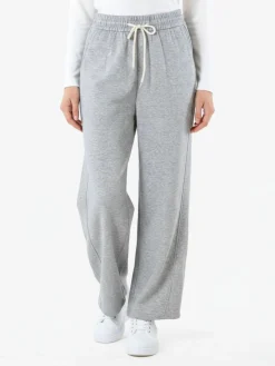 Solada Pantaloni da donna in felpa a gamba larga con coulisse - grigio