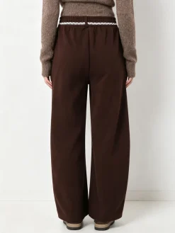 Solada Pantaloni da donna in felpa con elastico in vita - moro