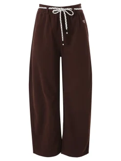 Solada Pantaloni da donna in felpa con elastico in vita - moro