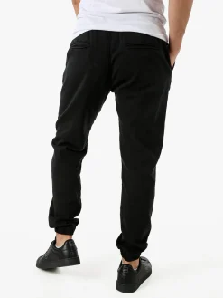 Solada Pantaloni da uomo in cotone con coulisse ed elastico sul finale - nero