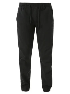 Solada Pantaloni da uomo in cotone con coulisse ed elastico sul finale - nero