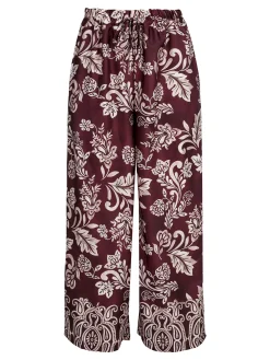 Solada Pantaloni donna a gamba larga con stampe - bordeaux
