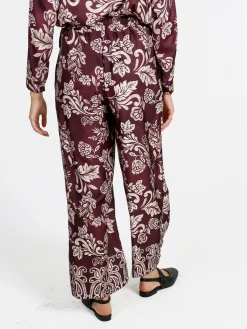 Solada Pantaloni donna a gamba larga con stampe - bordeaux