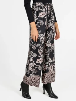 Solada Pantaloni donna a gamba larga con stampe - nero