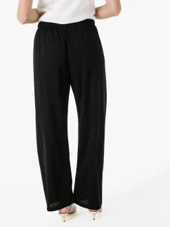 Solada Pantaloni donna a gamba larga con coulisse - nero