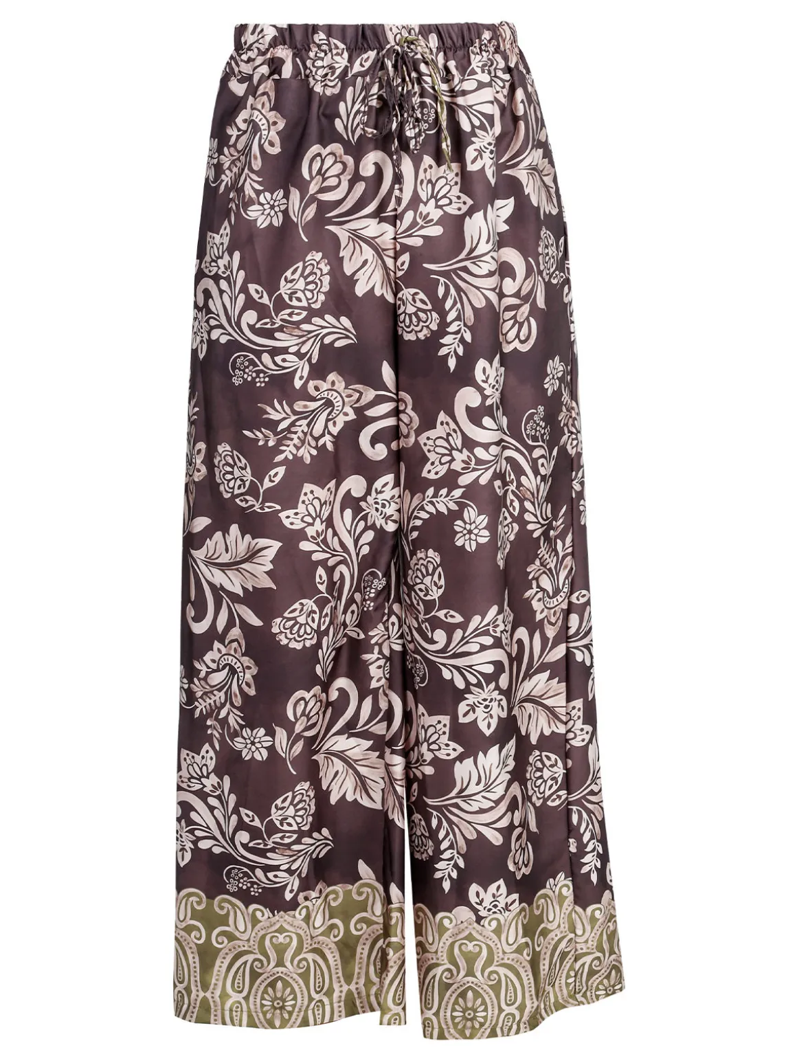 Solada Pantaloni donna a gamba larga con stampe - marrone