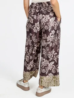 Solada Pantaloni donna a gamba larga con stampe - marrone