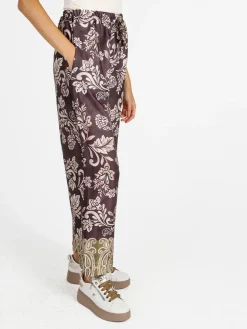 Solada Pantaloni donna a gamba larga con stampe - marrone