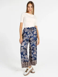 Solada Pantaloni donna a gamba larga con stampe - blu
