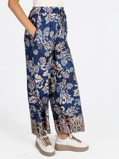 Solada Pantaloni donna a gamba larga con stampe - blu