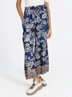 Solada Pantaloni donna a gamba larga con stampe - blu