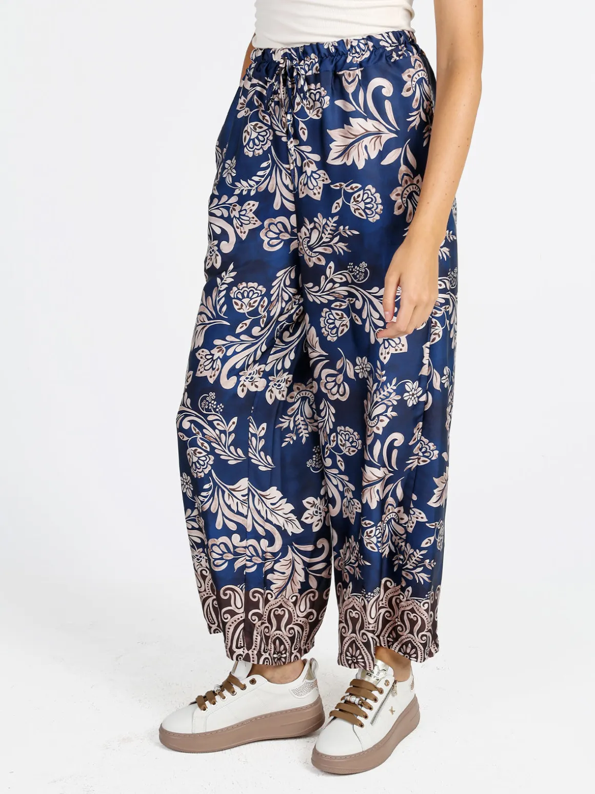 Solada Pantaloni donna a gamba larga con stampe - blu