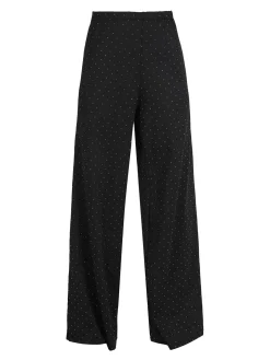 Solada Pantaloni donna a gamba larga con borchie lucciccanti