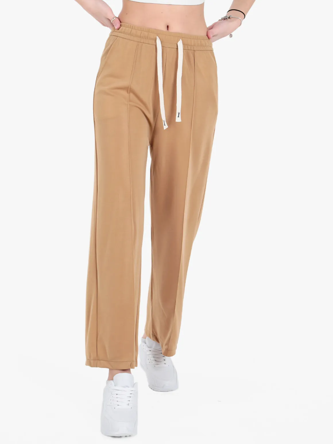 Solada Pantaloni donna a gamba larga con coulisse