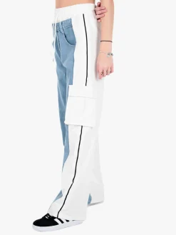 Solada Pantaloni donna a gamba larga con tasconi e coulisse