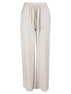 Solada Pantaloni donna a gamba larga con elastico in vita - beige