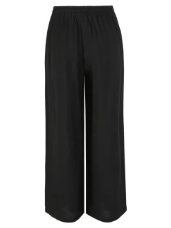 Solada Pantaloni donna a gamba larga con elastico in vita - nero