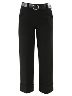 Solada Pantaloni donna a gamba larga con cintura - nero