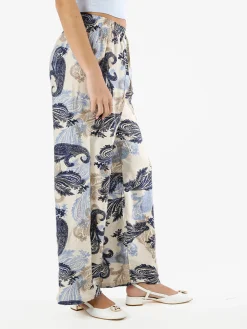 Solada Pantaloni donna a gamba larga con stampe - blu scuro