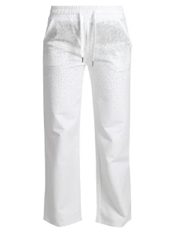 Solada Pantaloni donna a gamba larga con borchie e coulisse