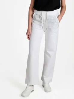 Solada Pantaloni donna a gamba larga con borchie e coulisse