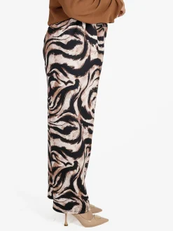 Solada Pantaloni donna a gamba larga con stampa fantasia - khaki