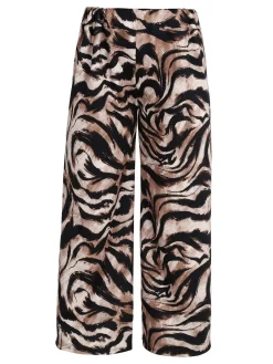 Solada Pantaloni donna a gamba larga con stampa fantasia - khaki