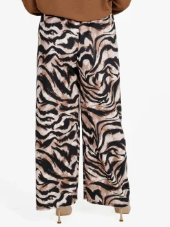 Solada Pantaloni donna a gamba larga con stampa fantasia - khaki
