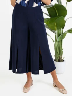 Solada Pantaloni donna a gamba larga con spacco centrale