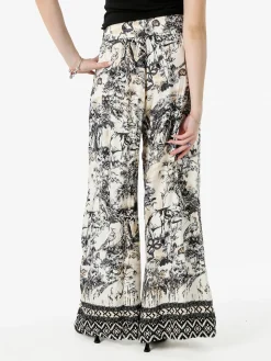 Solada Pantaloni donna a gamba larga con stampe - nero