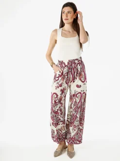 Solada Pantaloni donna a gamba larga con stampe - porpora