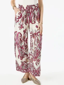 Solada Pantaloni donna a gamba larga con stampe - porpora