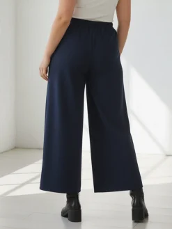 Solada Pantaloni donna a gamba larga taglie forti - blu scuro