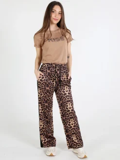 Solada Pantaloni donna animalier a gamba larga