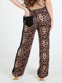Solada Pantaloni donna animalier a gamba larga