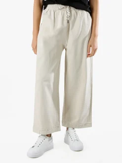 Solada Pantaloni donna a palazzo con coulisse - beige