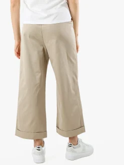 Solada Pantaloni donna a palazzo con risvolto - khaki