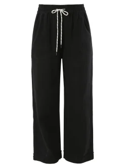 Solada Pantaloni donna a palazzo con coulisse - nero