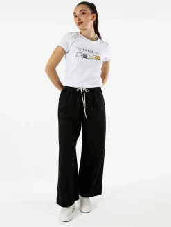 Solada Pantaloni donna a palazzo con coulisse - nero