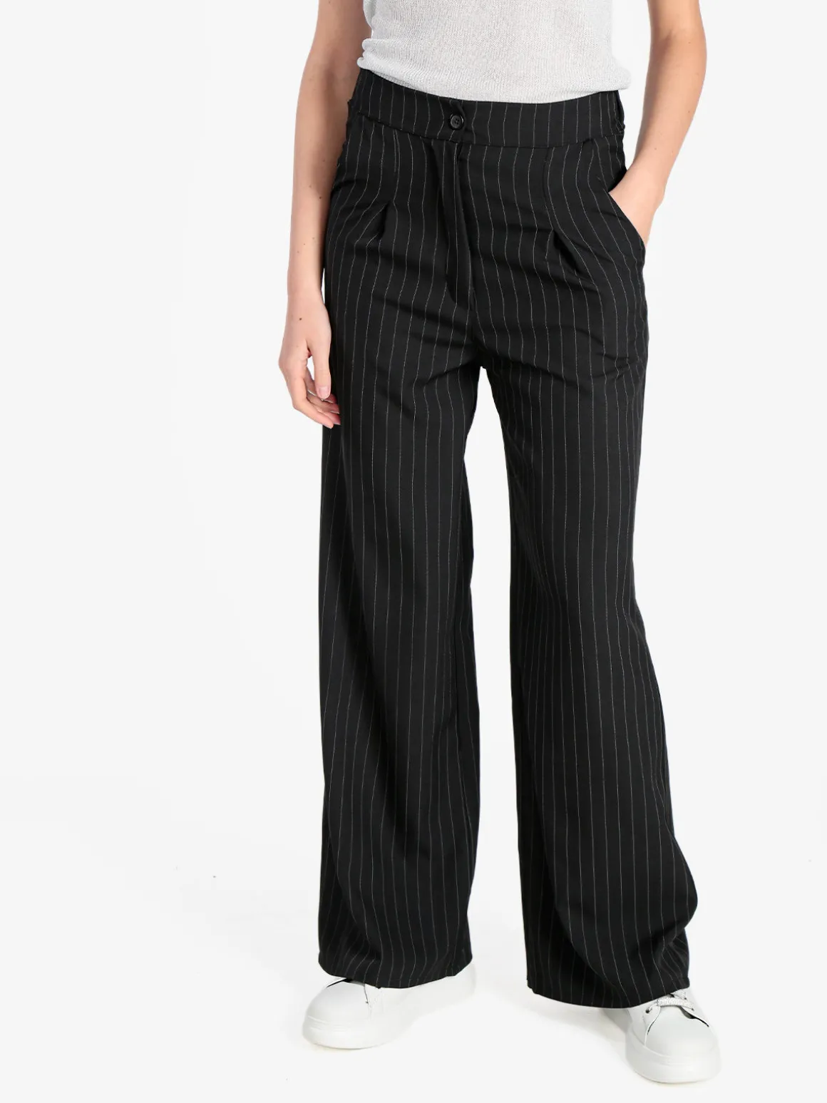 Solada Pantaloni donna a palazzo gessati