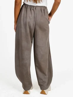 Solada Pantaloni donna a palloncino con coulisse - fango