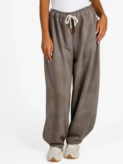 Solada Pantaloni donna a palloncino con coulisse - fango