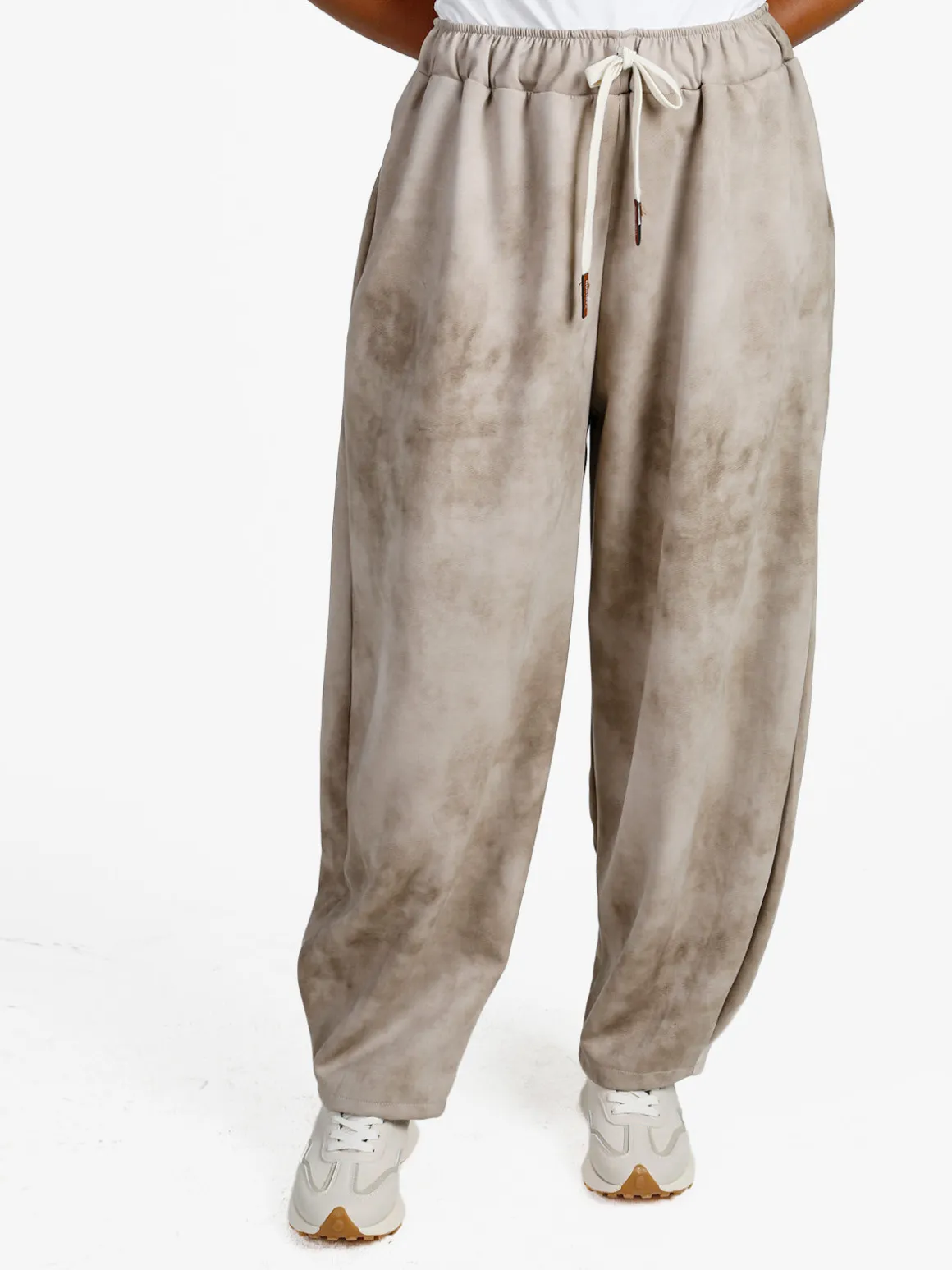 Solada Pantaloni donna a palloncino con coulisse - beige