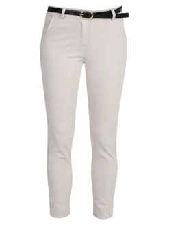 Solada Pantaloni donna a sigaretta con cintura - beige