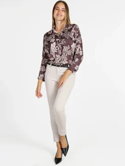 Solada Pantaloni donna a sigaretta con cintura - beige