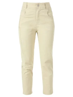 Solada Pantaloni donna a vita alta in misto cotone - beige