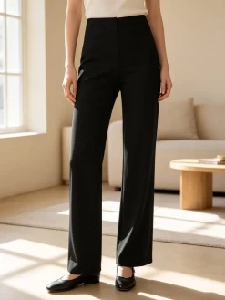 Solada Pantaloni donna a vita alta - nero