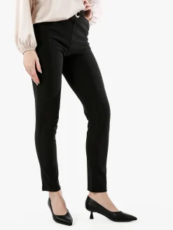 Solada Pantaloni donna a vita alta con dettaglio gioiello - nero