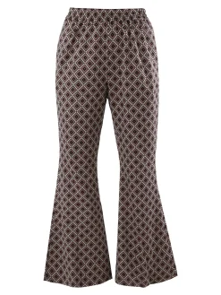 Solada Pantaloni donna a zampa con stampa geometrica - multicolore
