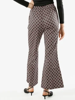 Solada Pantaloni donna a zampa con stampa geometrica - multicolore
